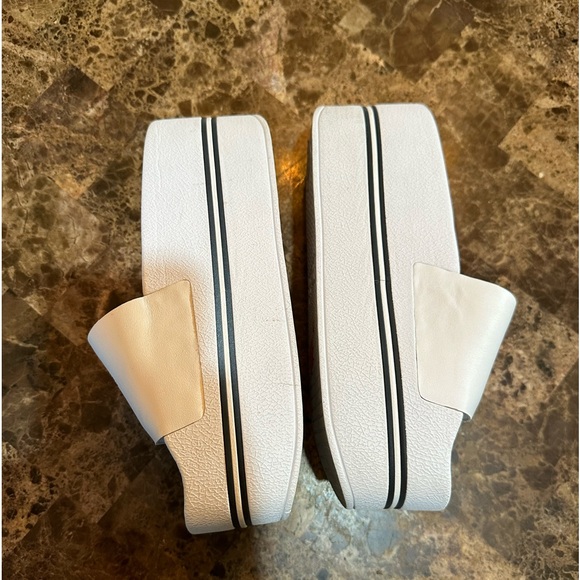 ASH Spot Bis Chunky Soled Platform Slides Sandals White/Black Size 38/8 Modesens - Picture 7 of 11